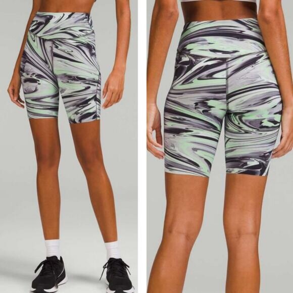 LULULEMON Base Pace High-Rise Short 8" Size 6 Paint Glide Warp Multi - Picture 1 of 8